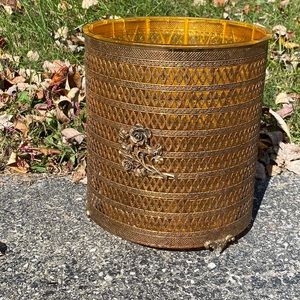 Vintage Hollywood regency style trash can.